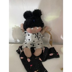 BONECA CABELO PRETO COQUES